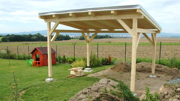 Pultová pergola 4 x 3 m se šindelem IKO